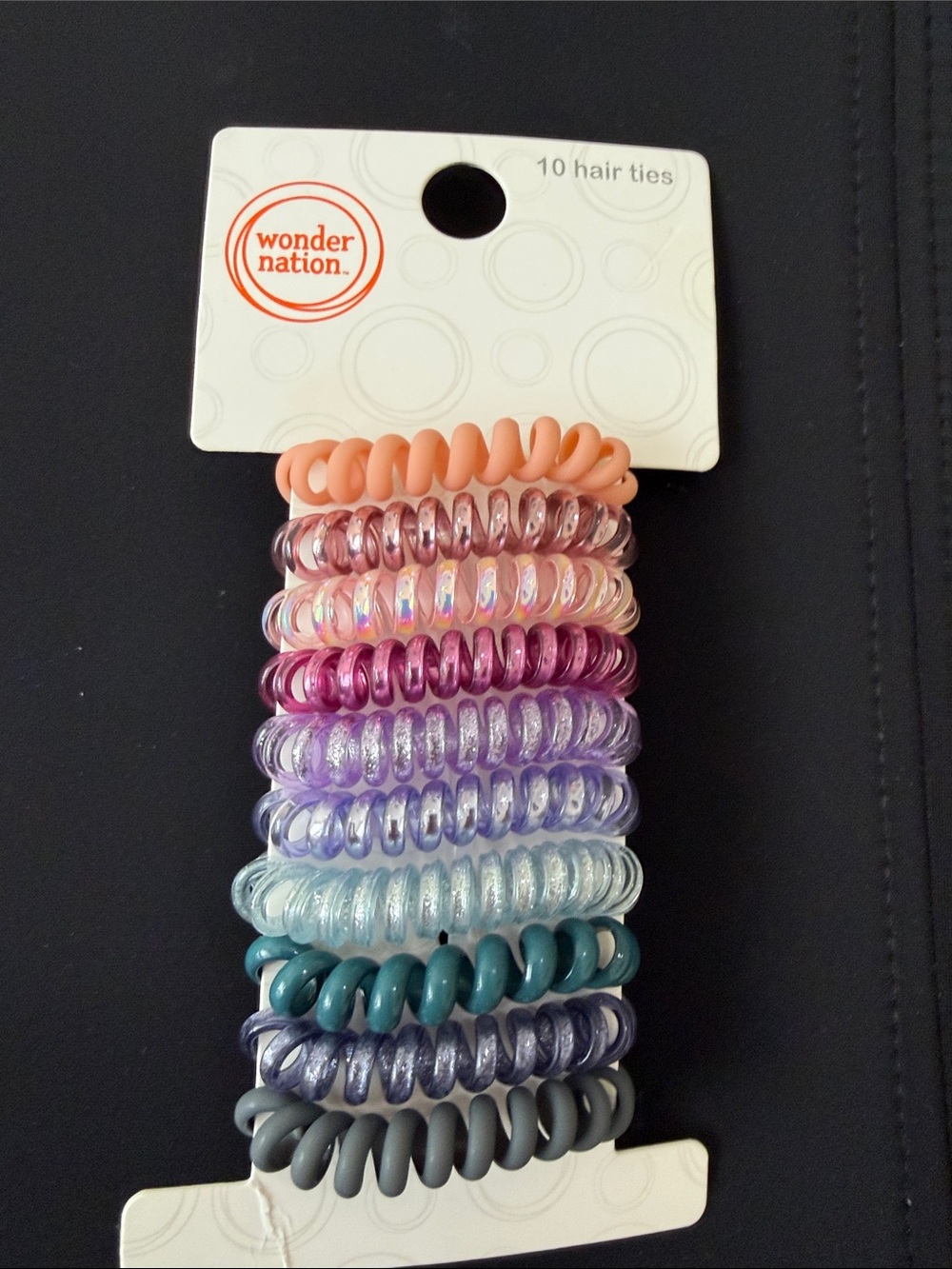 NWT wonder nation Pastel to Teal Spiral Hair Tie Set